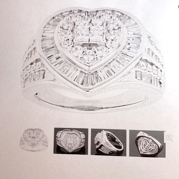 Bella Luce White Diamond Simulant Heart Ring - Picture 12 of 13